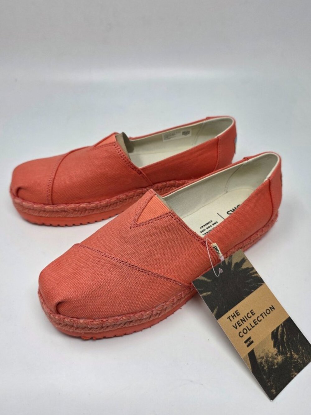 TOMS Platform Alpargata Persimmon Canvas Espadrille Slip-Ons